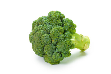 Fresh tasty broccoli isolated on white background.