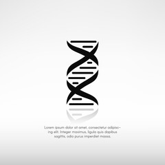 DNA symbol with reflection and a place for text.