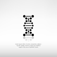 DNA symbol with reflection and a place for text.