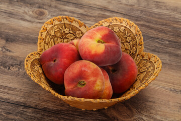 Sweet ripe tasty flat peach