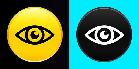 Eye icon flat exclusive button set