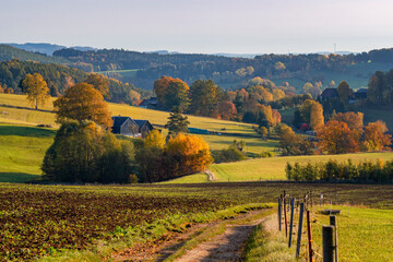 Sonnenaufgang über Niedercrinitz bei Zwickau