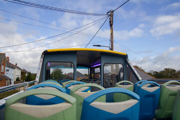 Fototapeta na wymiar An open top bus on the Isle of Wight, England
