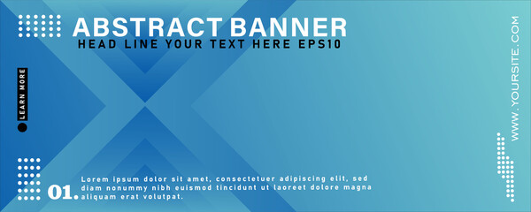Horizontal web banner, vector template, with space for your picture, banner template.
