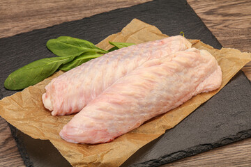 Raw turkey wings for cooking