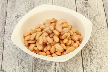 White beans kidney in the bowl