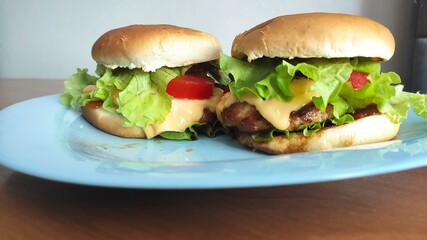 hamburger on a plate