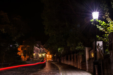 old town of Sandomierz in Poland by night