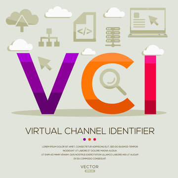 VCI mean (Virtual Channel Identifier) Computer and Internet acronyms ,letters and icons ,Vector illustration.
