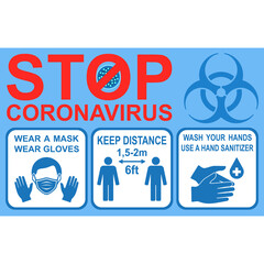 Healthcare infographic elements. STOP CORONAVIRUS. Vector illustration.