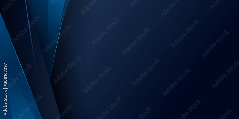 Canvas Prints dark navy blue abstract presentation background with geometric 3d triangles and light leaks