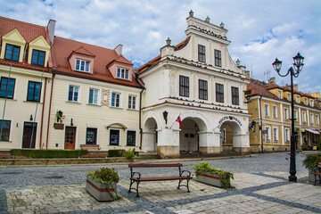 Fototapeta premium building of the Polish Post Office, the old town of Sandomierz in Poland