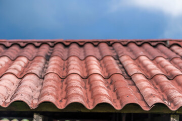 Latin american roof tile. Close up of tiles.