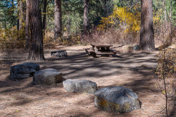 Drews Creek Campground Campsite in Fremont-Winema National Forest outside Lakeview, Oregon offers peace and quiet under a majestic ponderosa pine canopy