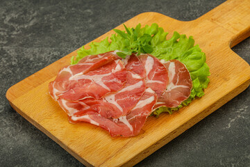 Smoked pork neck slices snack