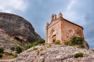 Fototapeta na wymiar Small chapel in Montserrat Mountains near Barcelona, Spain
