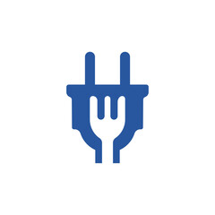 Electric food vector logo design template.