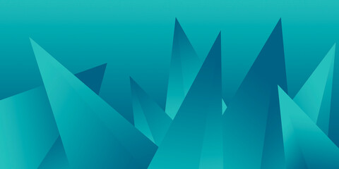 3D triangles with green gradient backgrounds