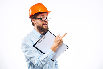 Working man with documents engineer industry construction professionals