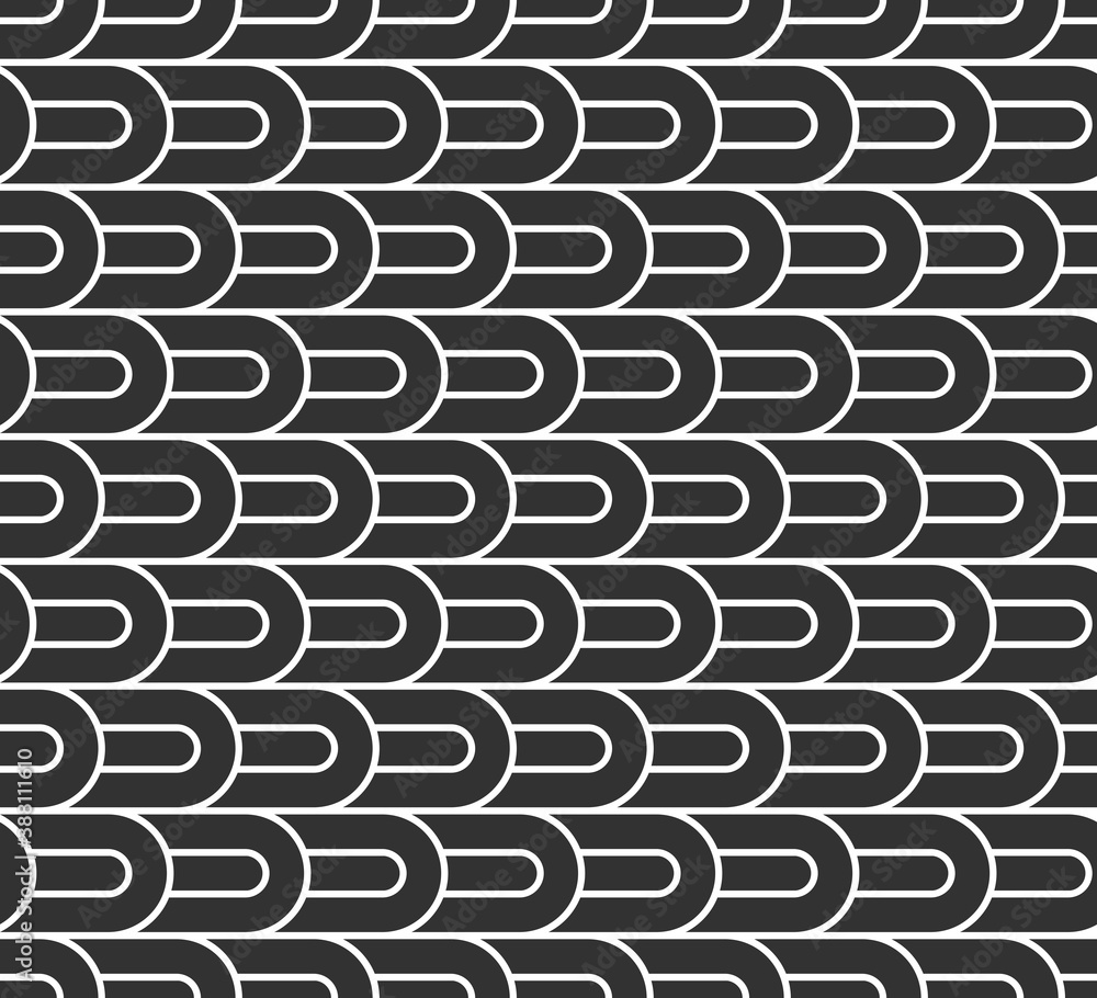 Poster linear seamless background with twisted lines, vector abstract geometric pattern, stripy weaving, op