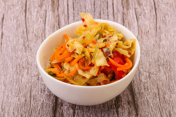 Spicy pickled cabbage with carrot