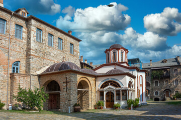 Monastery Iviron on Mount Athos, Chalkidiki, Greece
