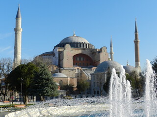 Early winter's morning, Hagia Sophia Grand Mosque, Istanbul, Turkey,