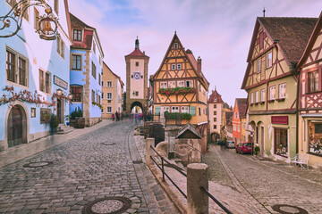 Fototapeta na wymiar Rothenburg ob der Tauber is a medieval town in Bavaria, Germany.