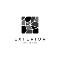 Square stone symbol logo design vector template	