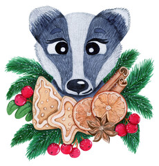 Christmas badger