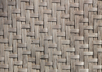 Pattern background of wooden, pattern of old bamboo basketary