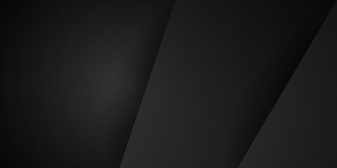 Black abstract background with 3D layers