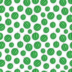 Watermelon seamless pattern. Vector illustration. Fresh watermelon on a white background.