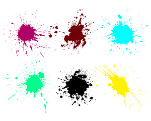 Grunge splatters Abstract ink splashe text banners