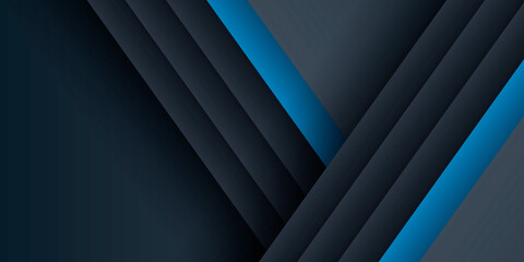 Blue black abstract background vector with blank space for text and 3D metallic futuristic layers