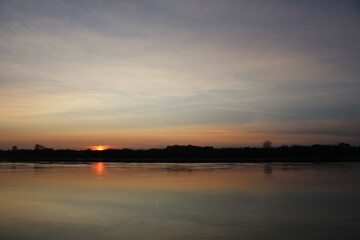 
Sunset on the river, Vistula, Poland.
