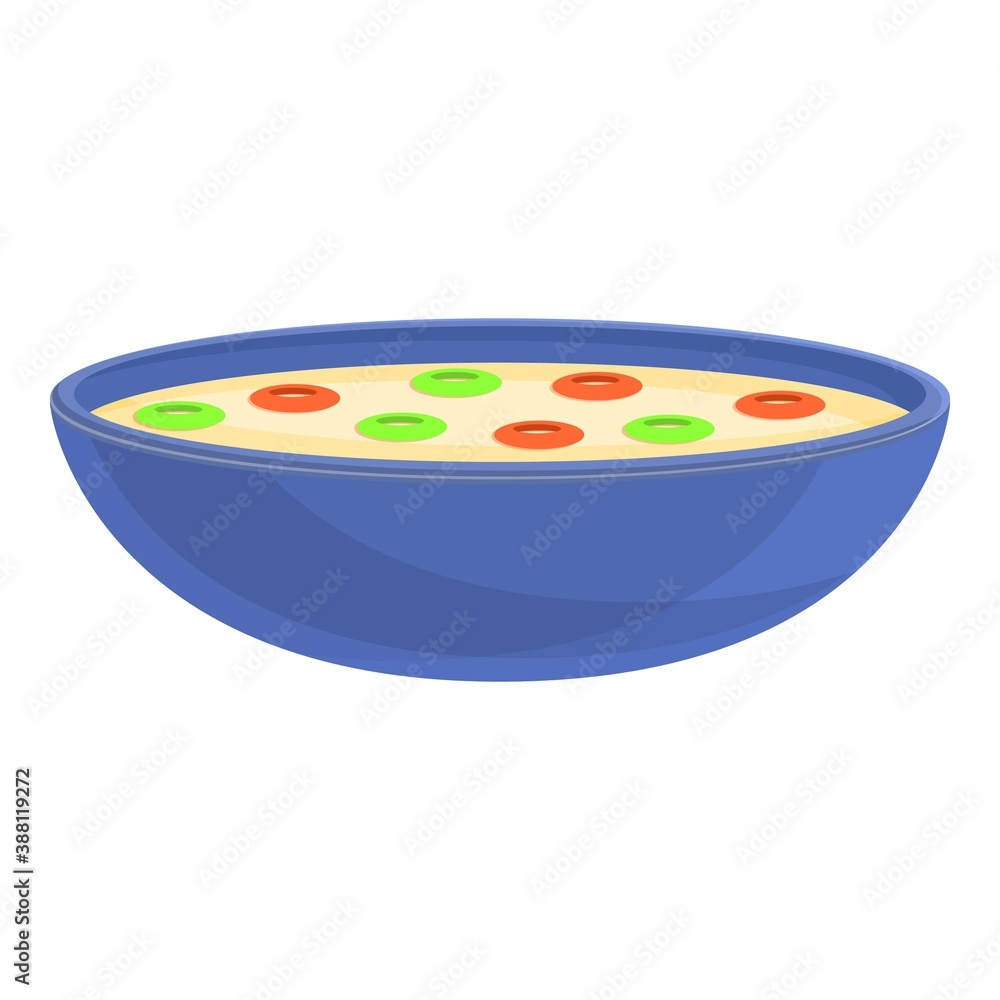 Poster breakfast soup icon. cartoon of breakfast soup vector icon for web design isolated on white backgrou
