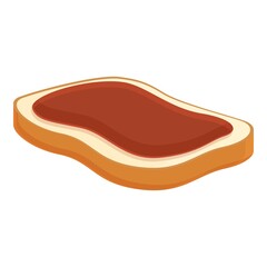 Chocolate butter bread icon. Cartoon of chocolate butter bread vector icon for web design isolated on white background