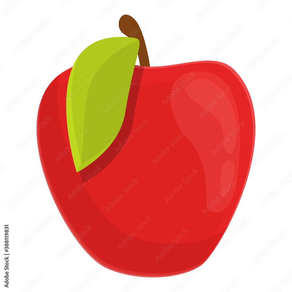 Poster breakfast red apple icon. cartoon of breakfast red apple vector icon for web design isolated on whit