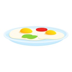 Breakfast healthy eggs icon. Cartoon of breakfast healthy eggs vector icon for web design isolated on white background