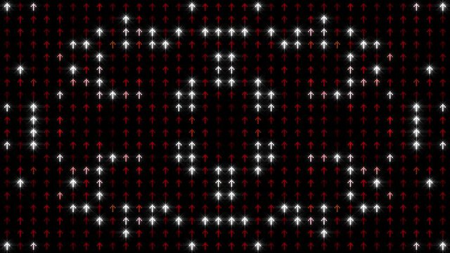 Christmas backdrop with glowing arrow lights.