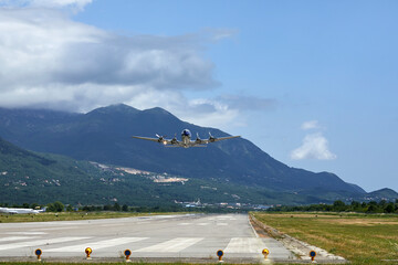 airplane in the blue sky