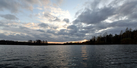  Summer fishing on the Desna river, beautiful panorama.
