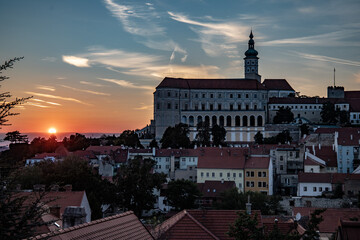 Mikulov chateu in summer sunset