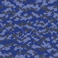 Full seamless gray blue camouflage skin pattern vector. Winter camo texture design for textile fabric printing and wallpaper.