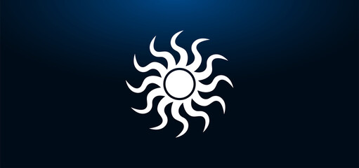 Sun icon crystal blue banner background