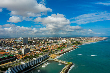 Fototapeta premium Panoramic view of beautiful cities. Fortaleza city, Ceara state of Brazil, South America.