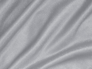 Shiny silver crumpled fabric texture background