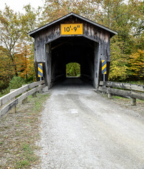 Historic wooden covered bridge 