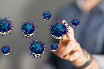 Virus abstract background. protection Genetics Bacteriological Microorganism..